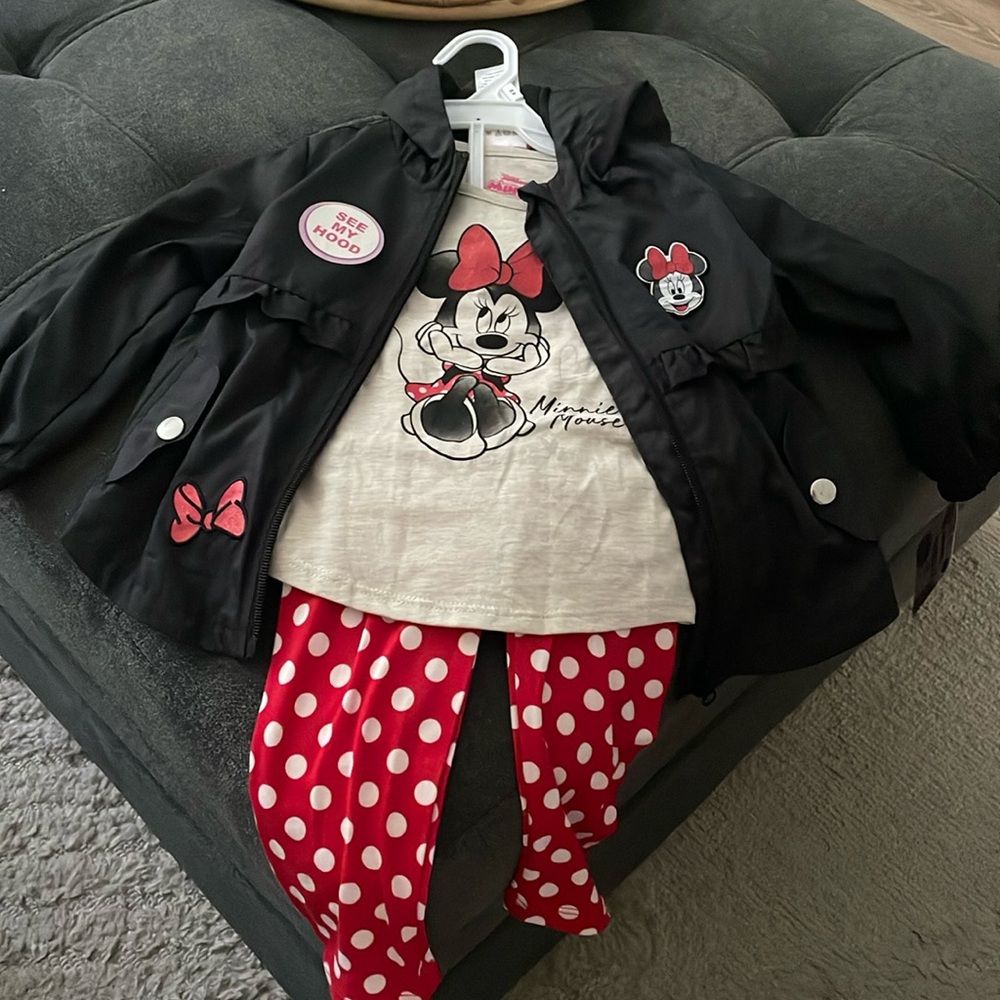 24 months Minnie Mouse outfit with rain coat
